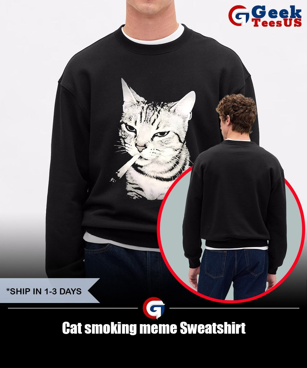 Cat smoking meme shirt Unisex , , , Long Sleeve Tee
