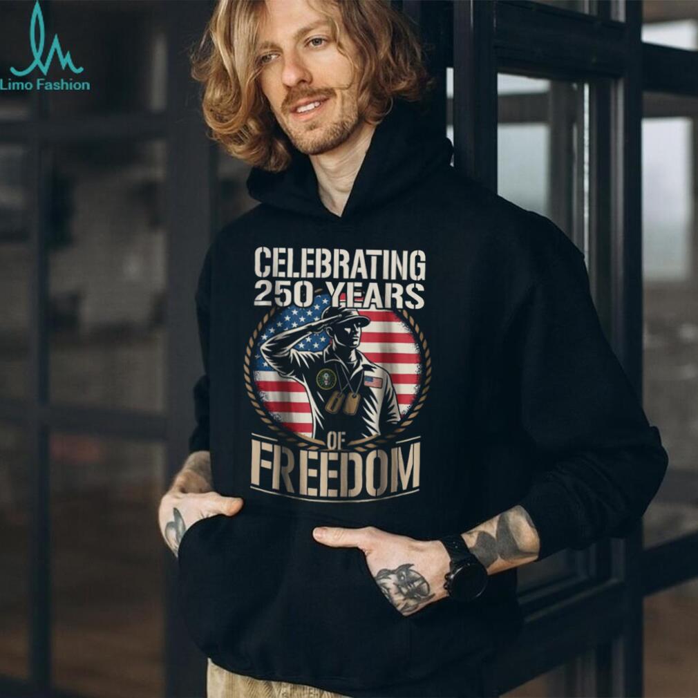 Celebrating 250 Years of Freedom Saluting Soldier Patriotic T Shirt