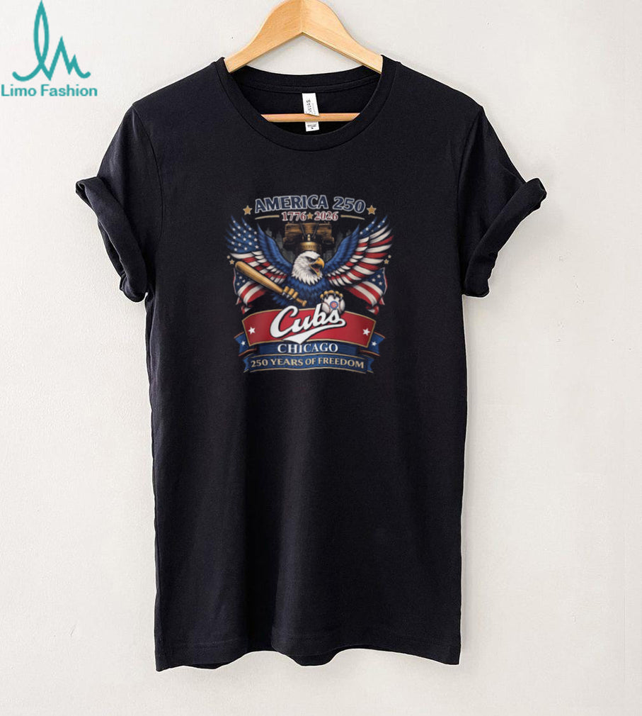Chicago Cubs America 250th Anniversary Eagle Baseball Bat Patriotic Liberty T Shirt