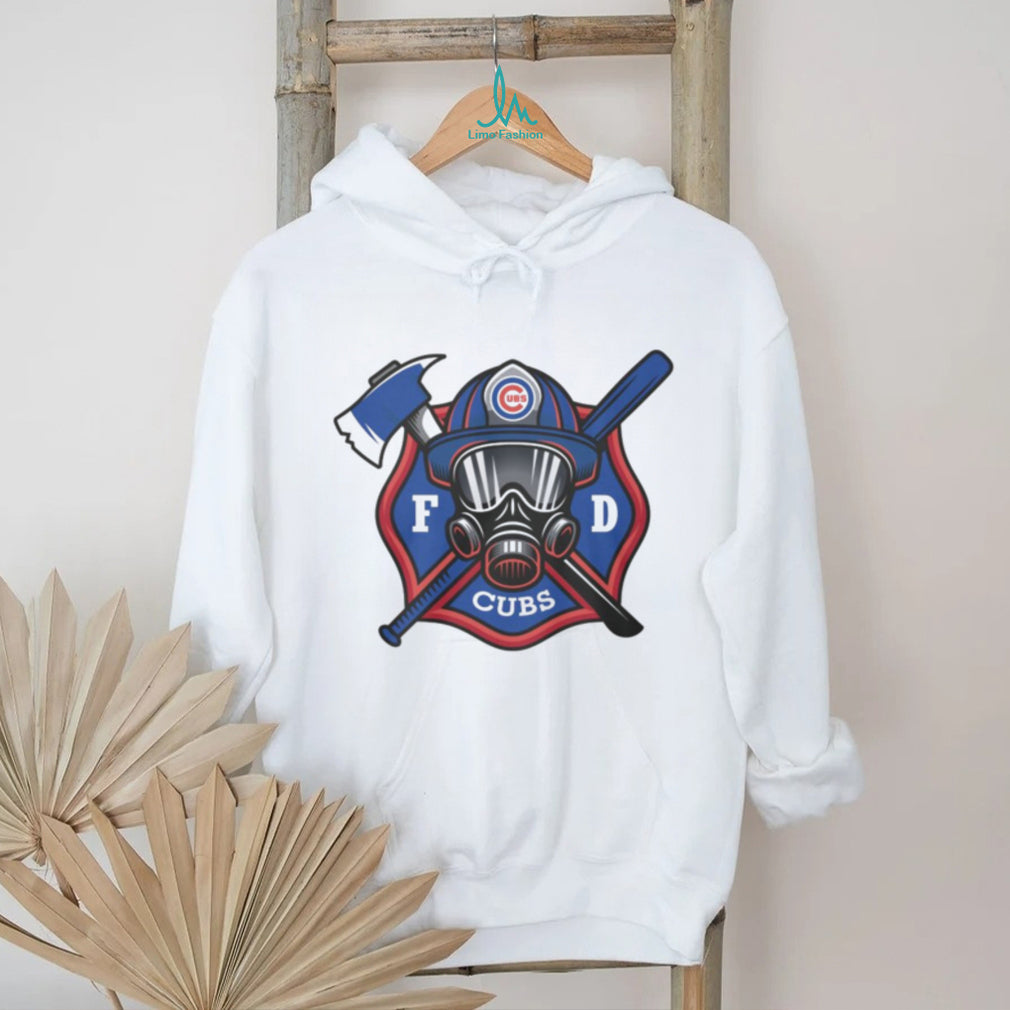 Chicago Cubs Baseball Fire Dept Mascot Logo T Shirt