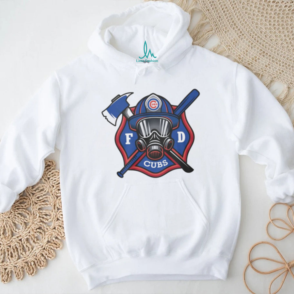 Chicago Cubs Baseball Fire Dept Mascot Logo T Shirt