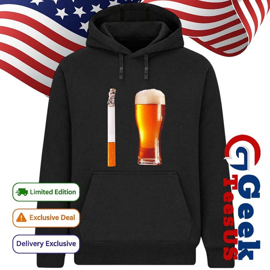 Cigarette’s and Beer shirt Unisex , , , Long Sleeve Tee