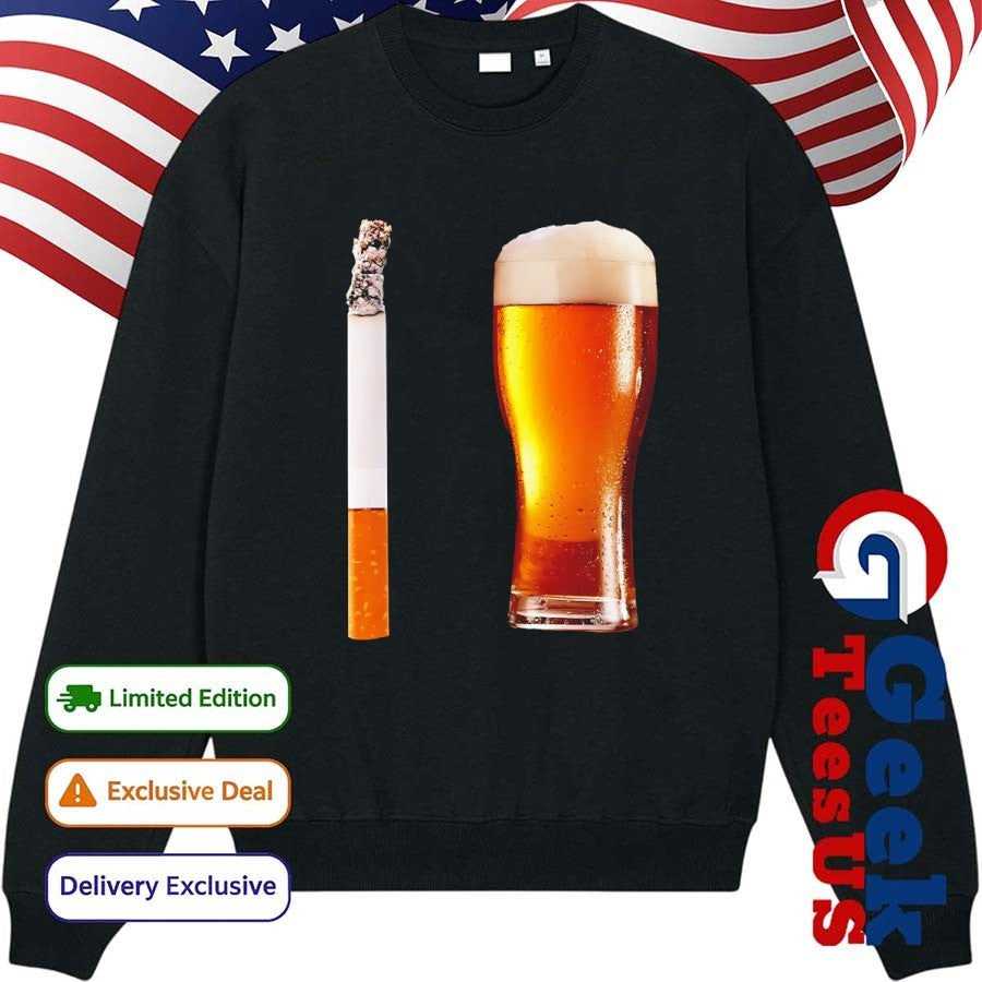 Cigarette’s and Beer shirt Unisex , , , Long Sleeve Tee