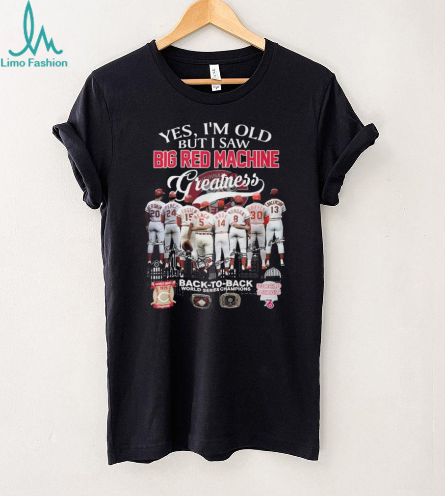 Cincinnati Reds Big Red Machine Back To Back World Series Champions Signatures T Shirt