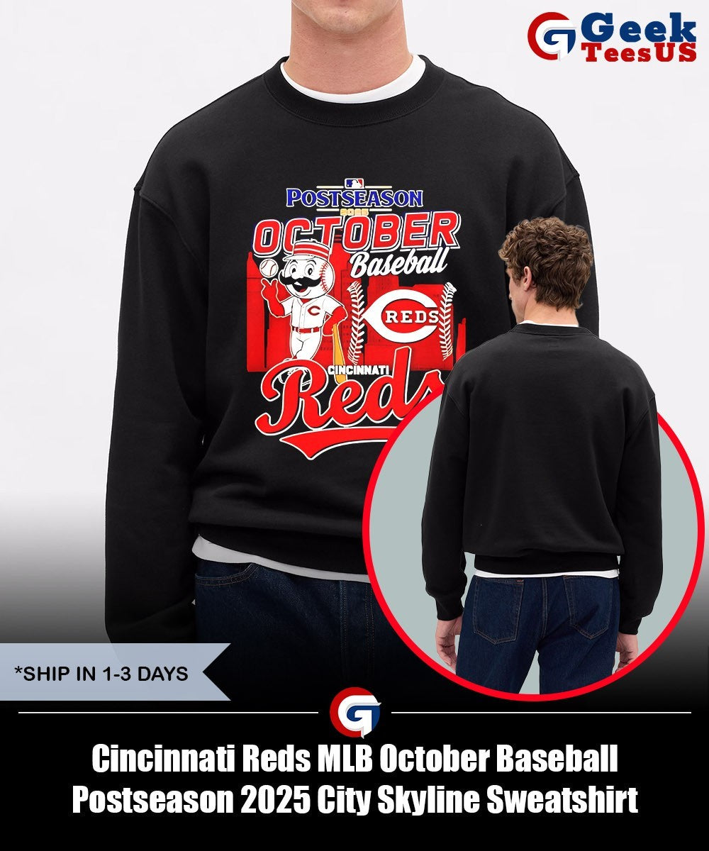 Cincinnati Reds MLB October Baseball Postseason 2025 City Skyline shirt Unisex , , , Long Sleeve Tee