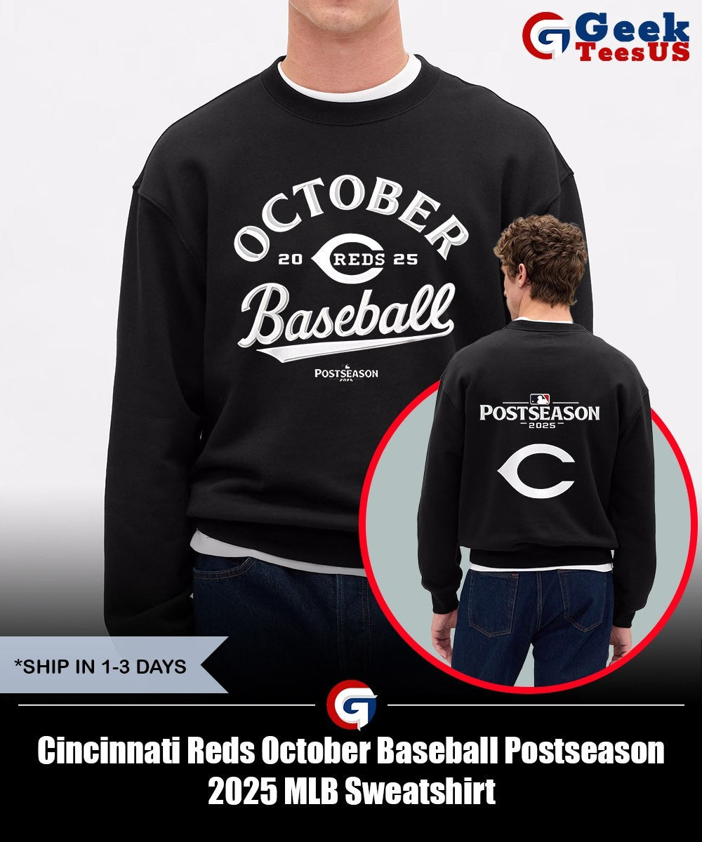 Cincinnati Reds October Baseball Postseason 2025 MLB shirt Unisex , , , Long Sleeve Tee