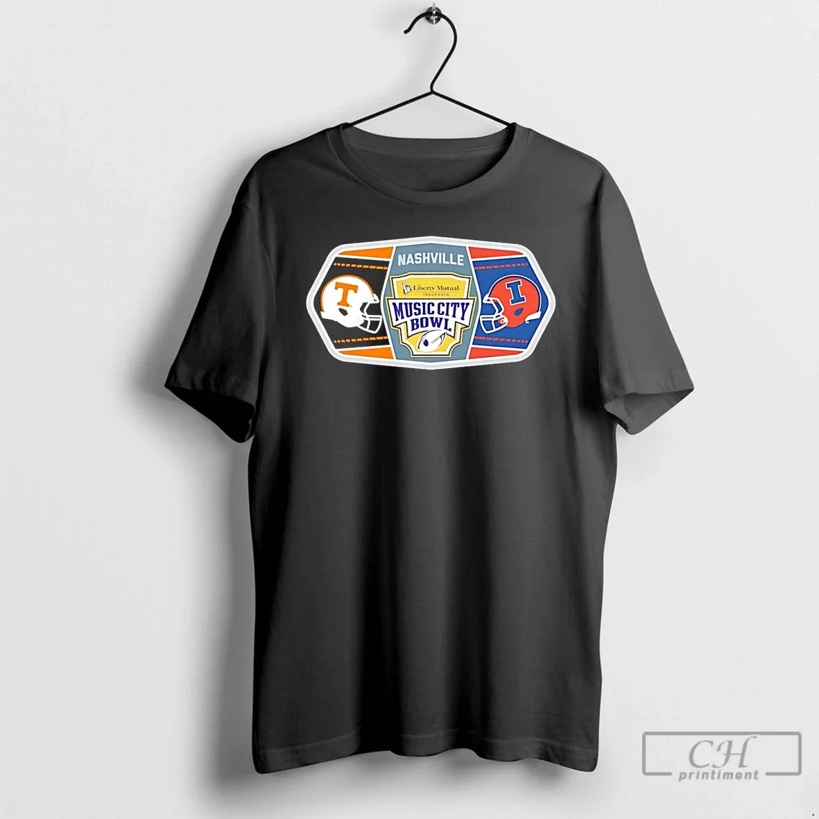 Classic 2025 Liberty Mutual Music City Bowl Tennessee Volunteers Vs Illinois Fighting Illini Helmets T-Shirts