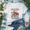 Classic Car Mechanic Wrenches Never Underestimate Old Man Auto Shirt