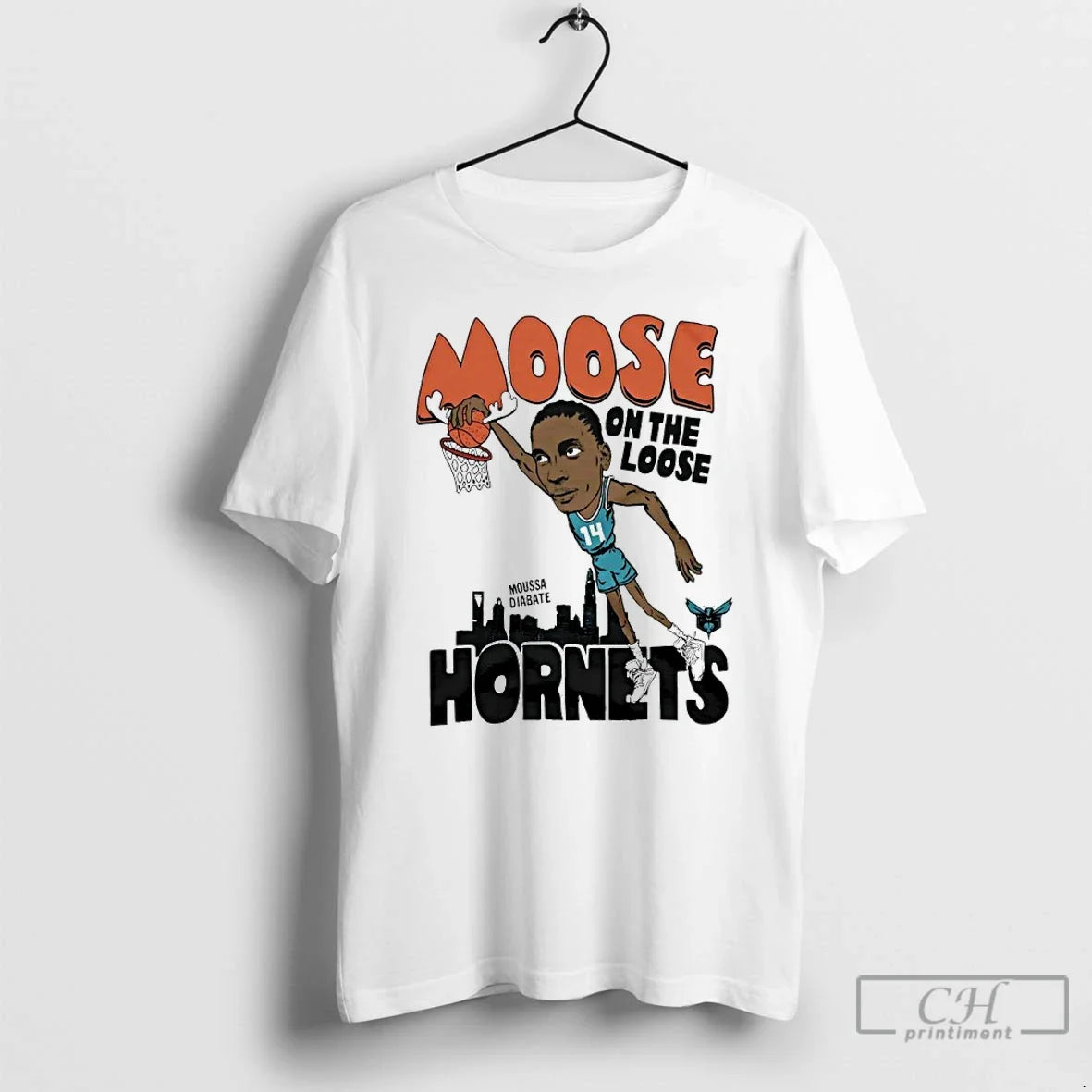 Classic Charlotte Hornets Moussa Diabate Moose Loose T-Shirts