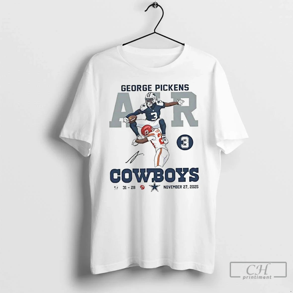 Classic George Pickens Air Hurdle Dallas Cowboys T-Shirts