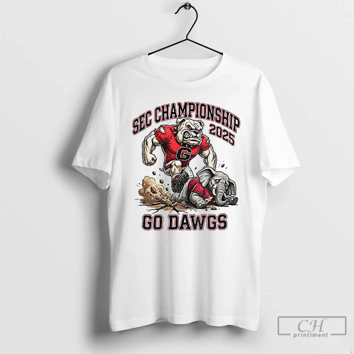Classic Georgia Bulldogs Sec Championship 2025 Go Dawgs Bulldog Mascot Vs Elephant Rivalry Football T-Shirts