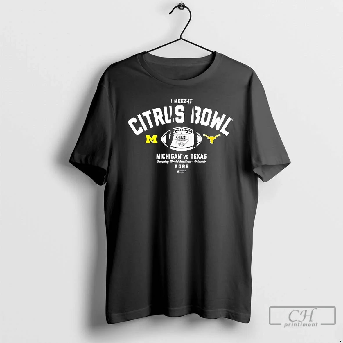 Classic Michigan Vs Texas Orlando 2025 Cheez Citrus Bowl Game Camping World Stadium T-Shirts