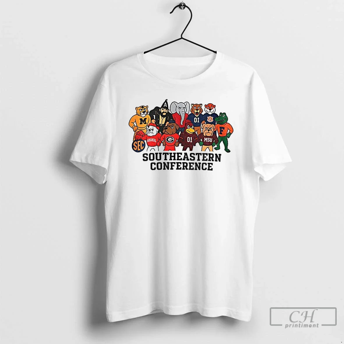 Classic Sec Team Spirit Modern Southeastern Conference Mascot T-Shirts