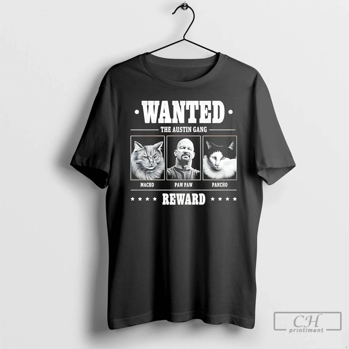 Classic Steve Austin Wanted Austin Gang T-Shirts