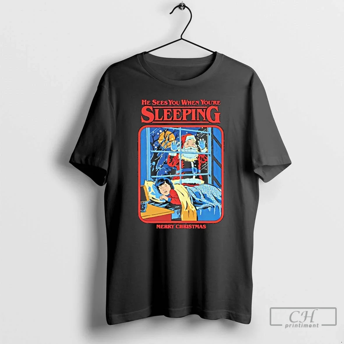 Classic Steven Rhodes He Sees You When Youre Sleeping Merry T-Shirts