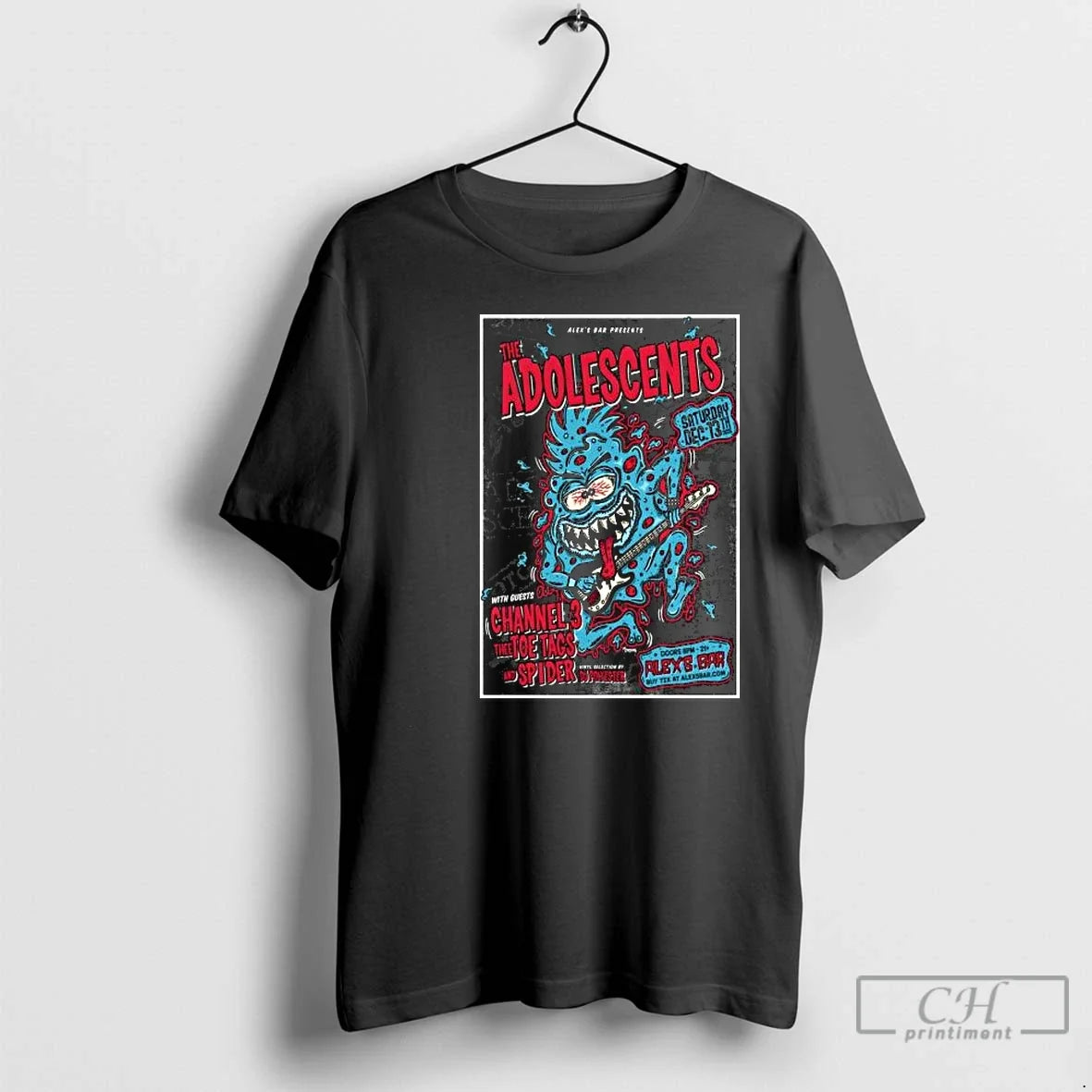 Classic Adolescents Long Beach Ca December 13 2025 Circle Black T-Shirts