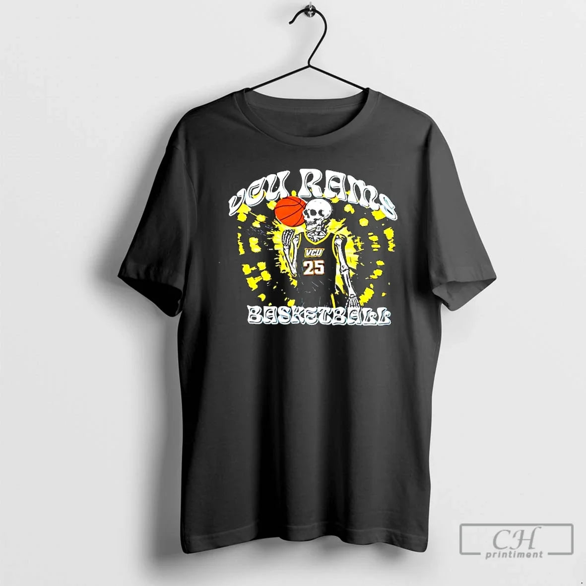 Classic Vcu Rams Basketball Skeleton T-Shirts