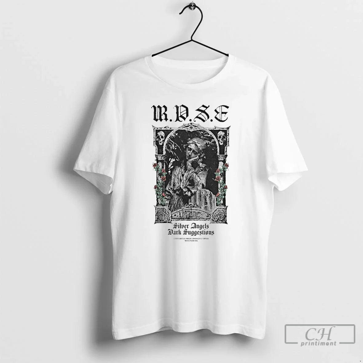Classic Wicca Phase Springs Eternal Silver Angels Dark Suggestions Rose Angel T-Shirts