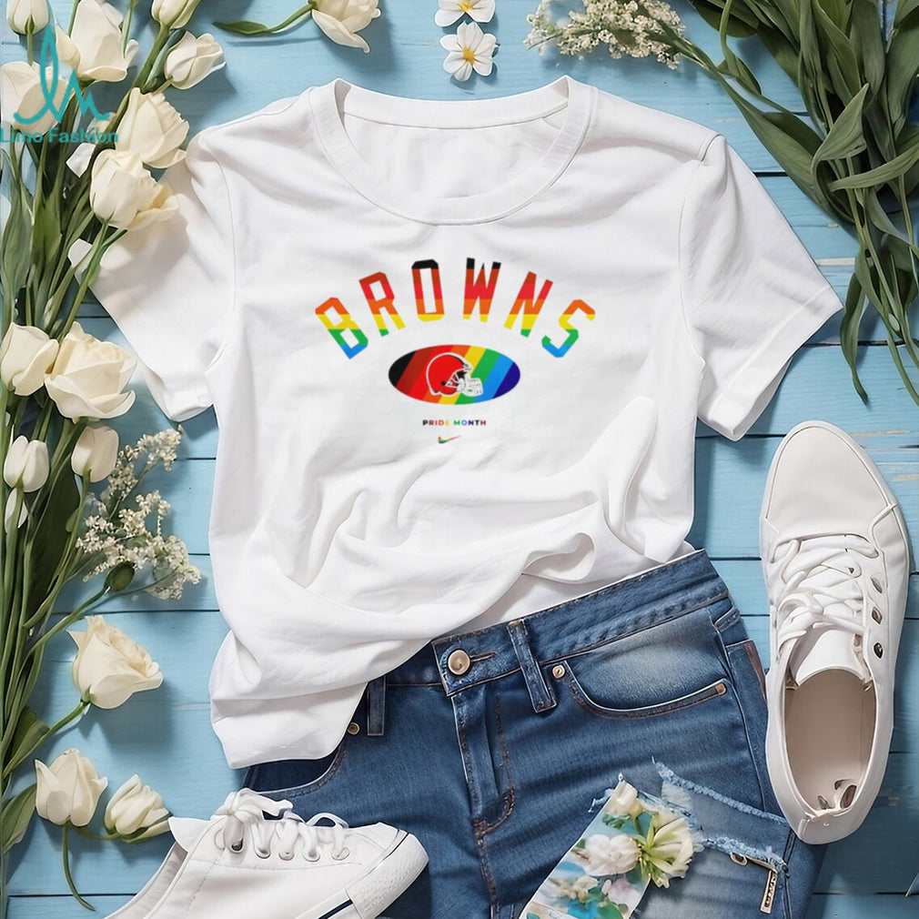 Cleveland Browns Pride Month Rainbow logo shirt