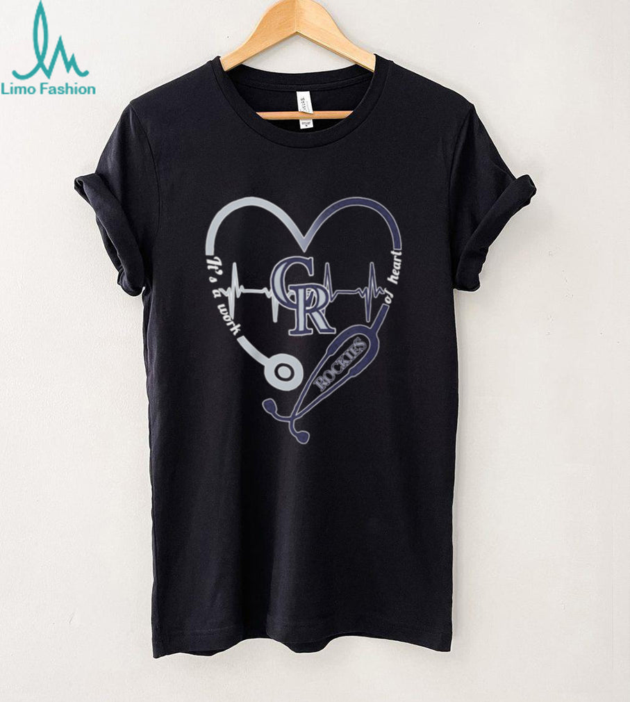 Colorado Rockies Baseball Heartbeat Stethoscope Medical Professional T Shirt