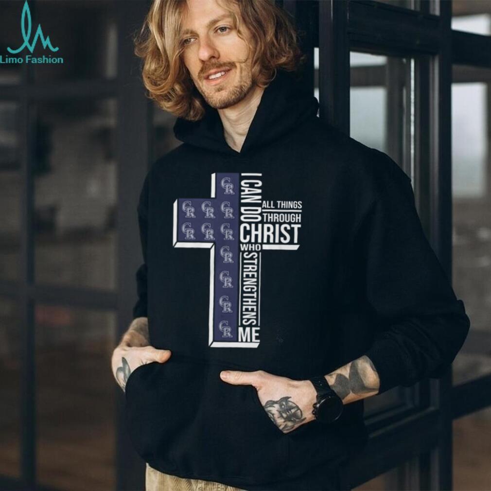 Colorado Rockies Christian Faith T Shirt Strengthening Cross Design