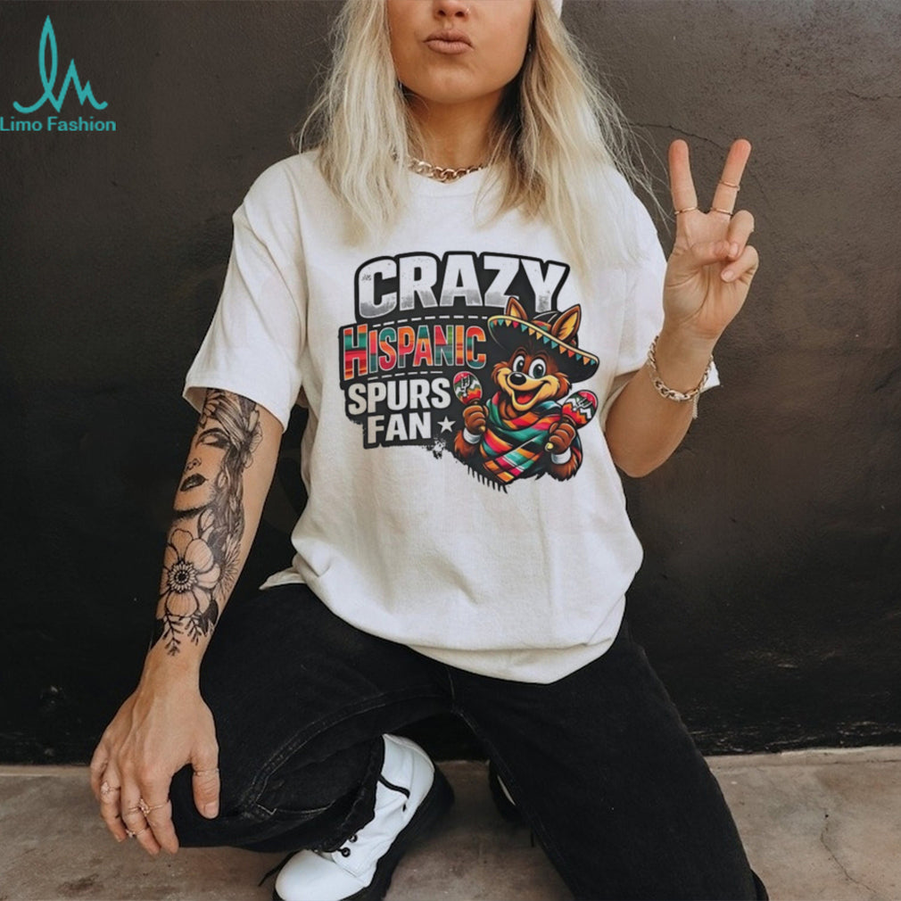 Crazy Hispanic Spurs Fan Coyote Mascot Maracas T Shirt