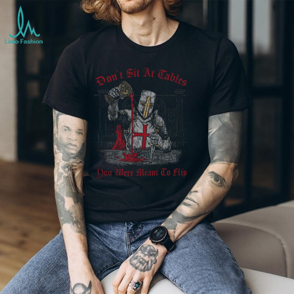 Crusader Knight “Meant To Flip Tables” Religious Graphic Tee