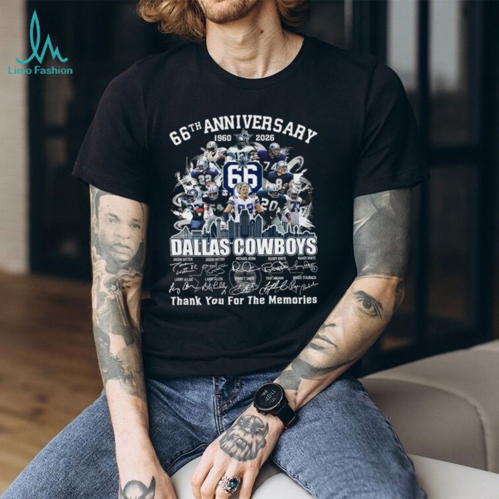 Dallas Cowboys 66th Anniversary 1960 2026 Legends Signatures Football Team Shirt