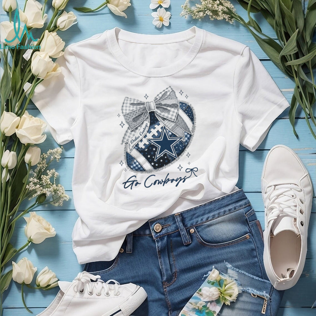 Dallas Cowboys Star Patchwork Bow Coquette T Shirt
