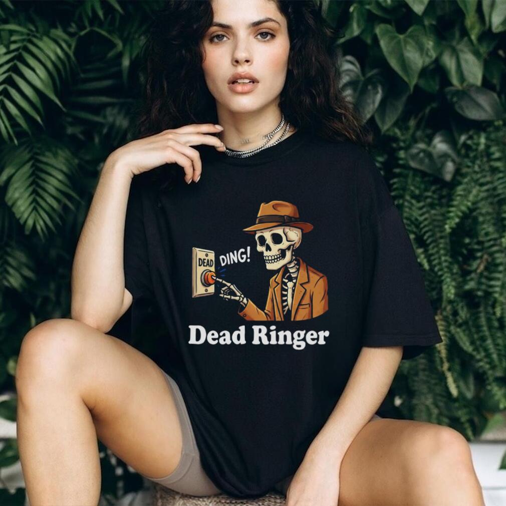 Dead Ringer Skeleton Pun Vintage Noir Detective T Shirt