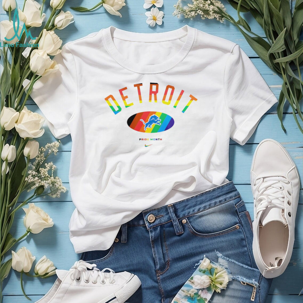 Detroit Lions Pride Month Rainbow logo shirt