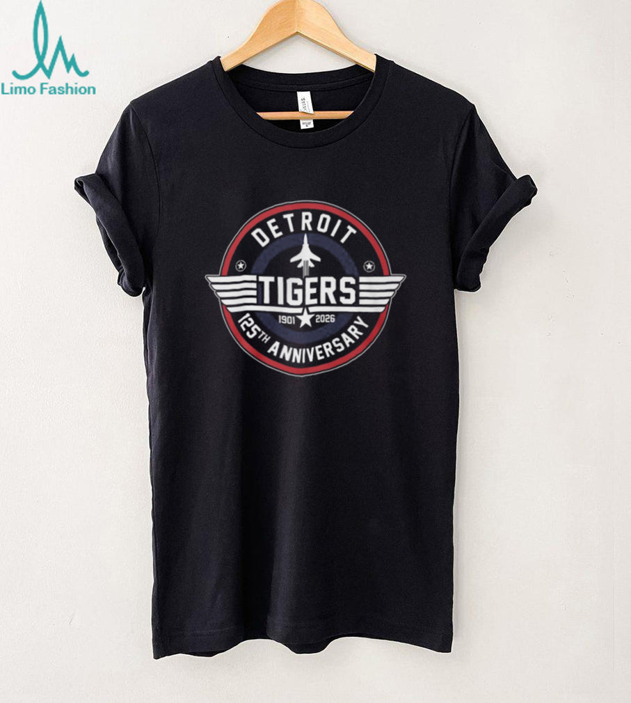 Detroit Tigers 125th Anniversary 1901 2026 Fighter Jet Style Logo T Shirt