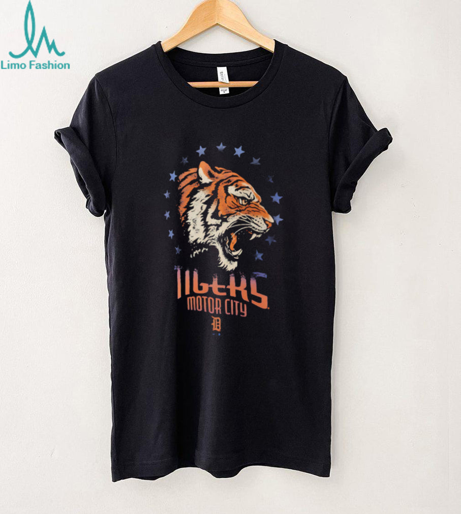 Detroit Tigers Motor City Baseball Tiger Head Vintage Logo T Shirt