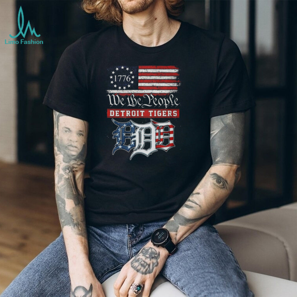 Detroit Tigers We The People 1776 Patriotic American Flag T Shirt