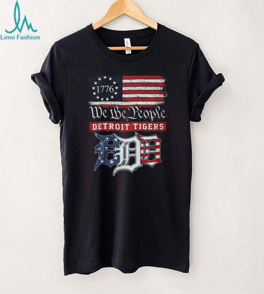 Detroit Tigers We The People 1776 Patriotic American Flag T Shirt