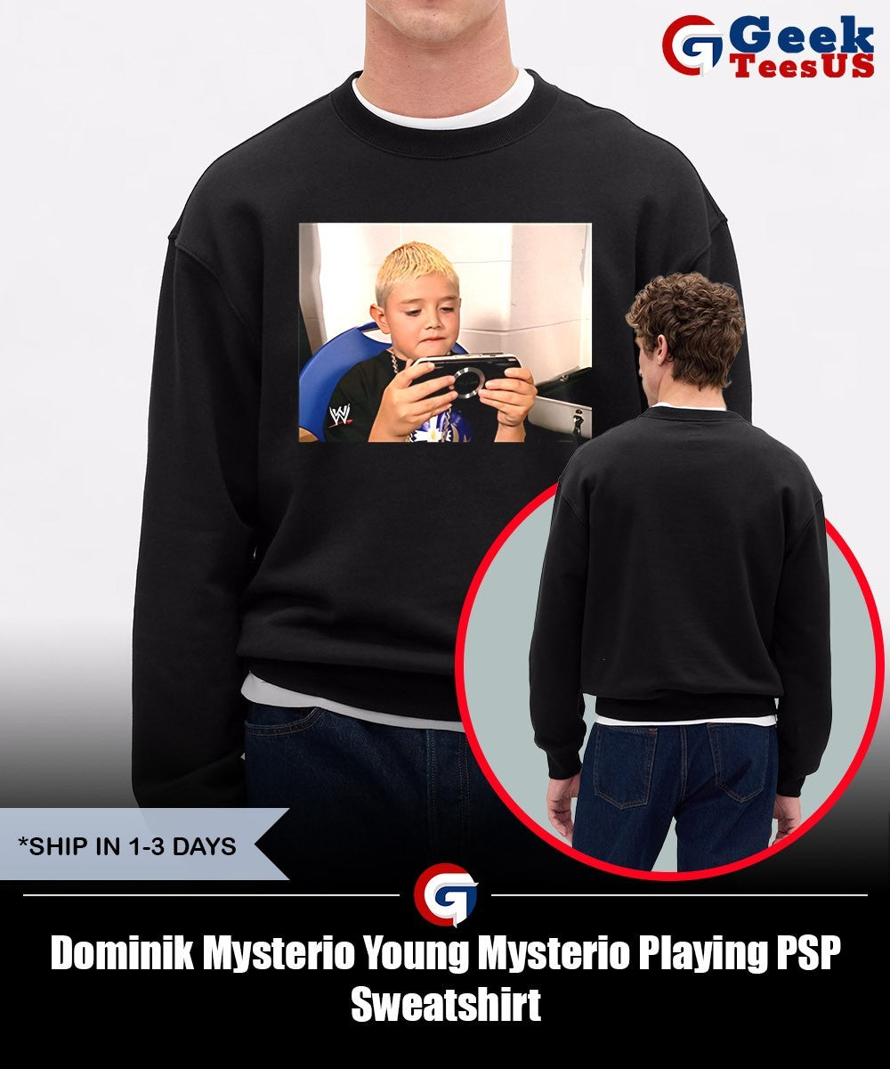Dominik Mysterio Young Mysterio Playing PSP shirt Unisex , , , Long Sleeve Tee