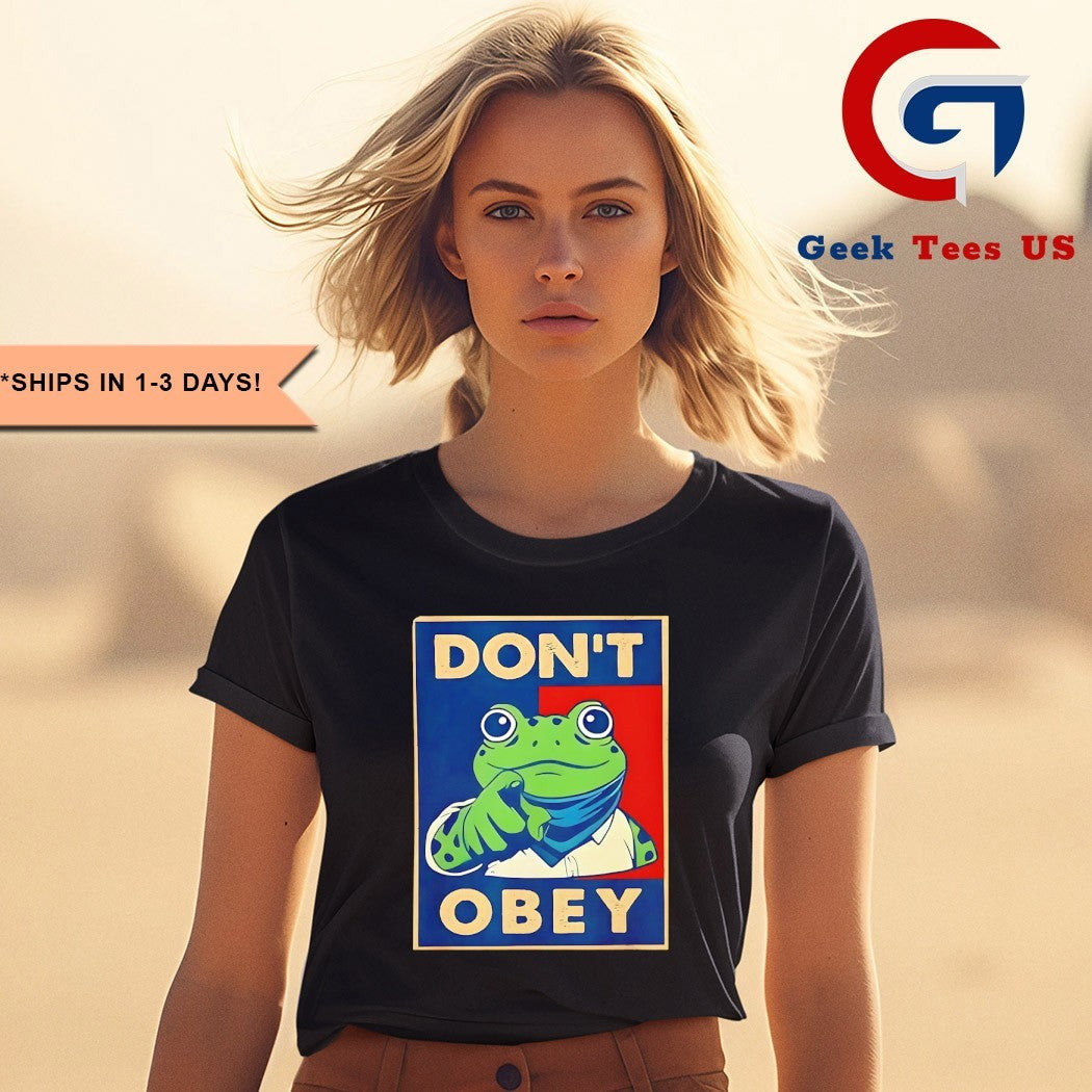Don’t Obey Frog Portland Frog Protest shirt Unisex , , , Long Sleeve Tee