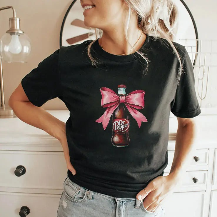 Dr Pepper Pink Bow Coquette T Shirt