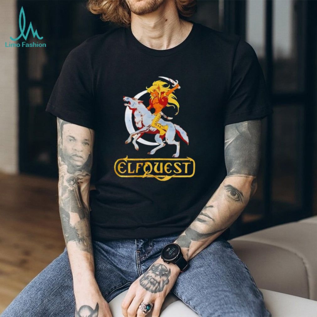 Elfquest Cutter and Wolf Rider Retro Fantasy Comic T Shirt