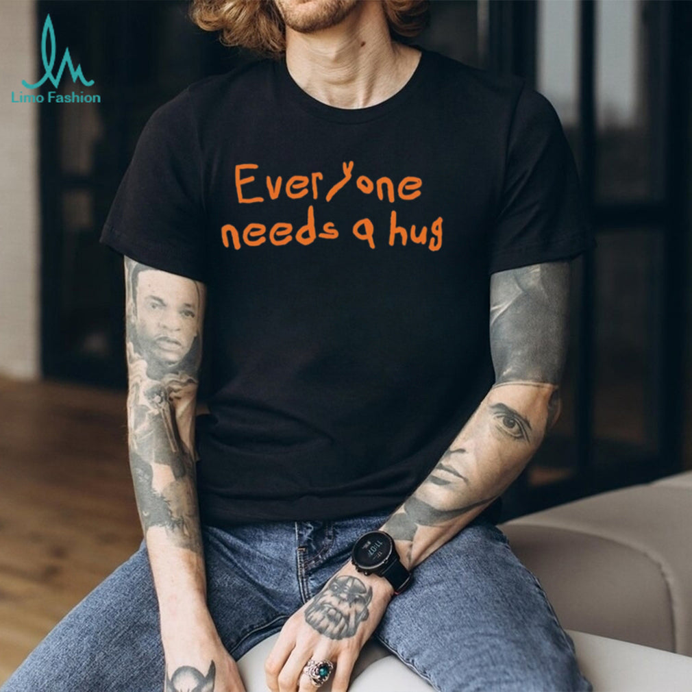 Everyone Needs A Hug Orange Text Simple Minimalist Retro Men Women Fans T Shirt