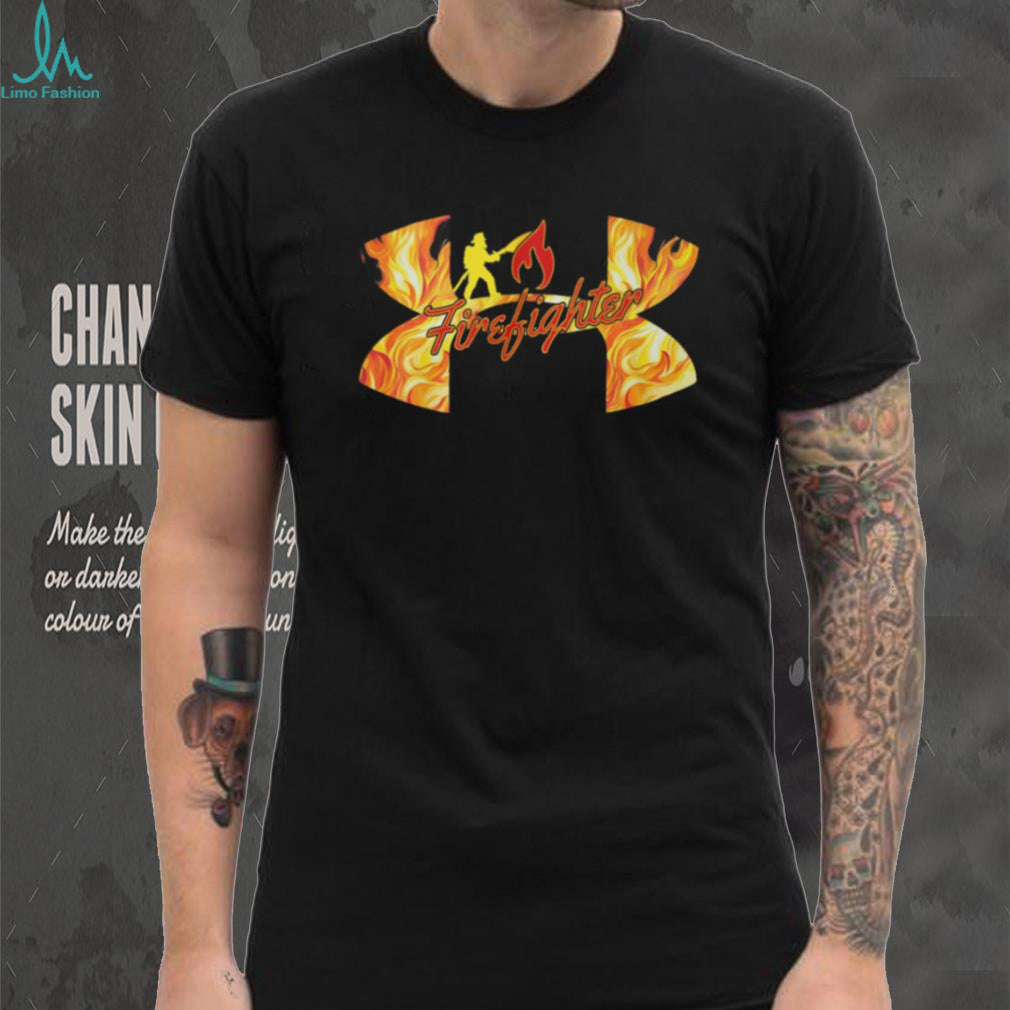 Firefighter Flame Silhouette Hero Graphic T Shirt