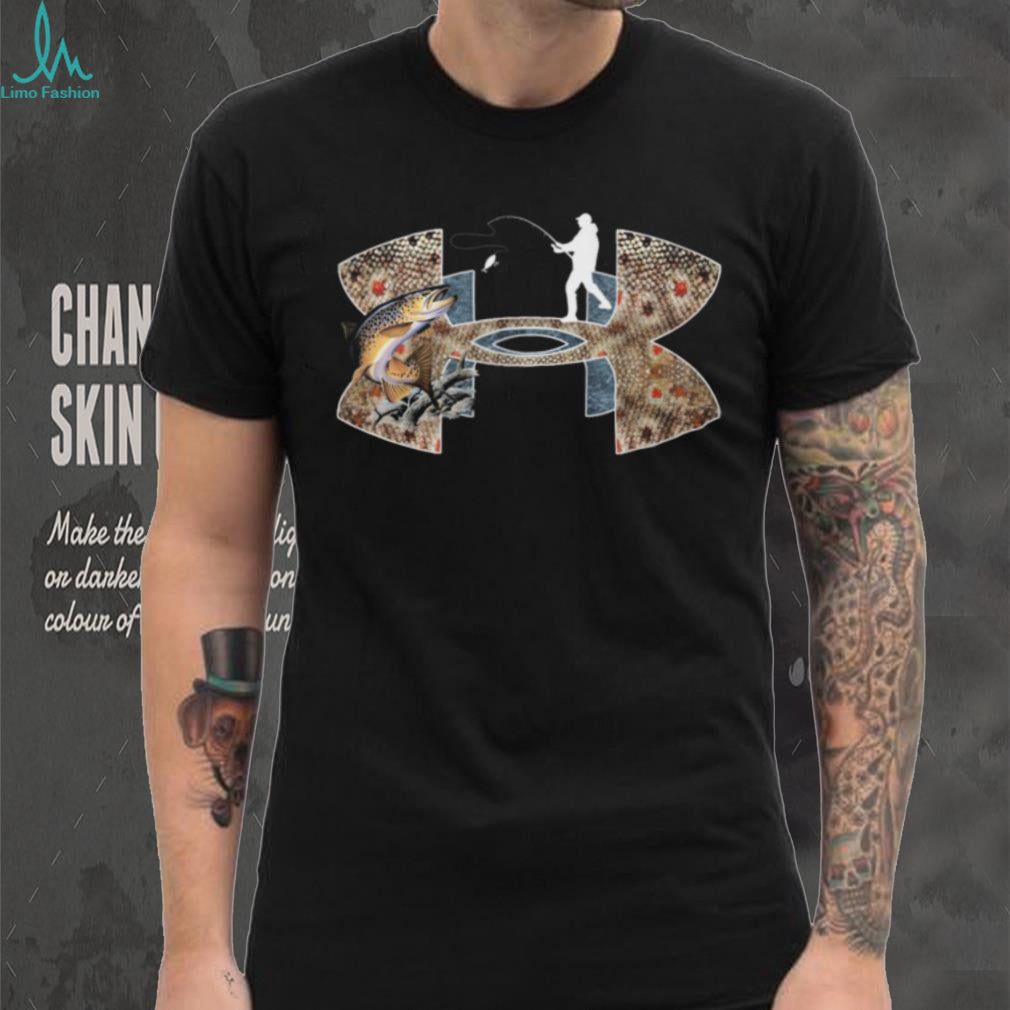 Fly Fishing Trout Skin Under Armour Style Graphic T Shirt