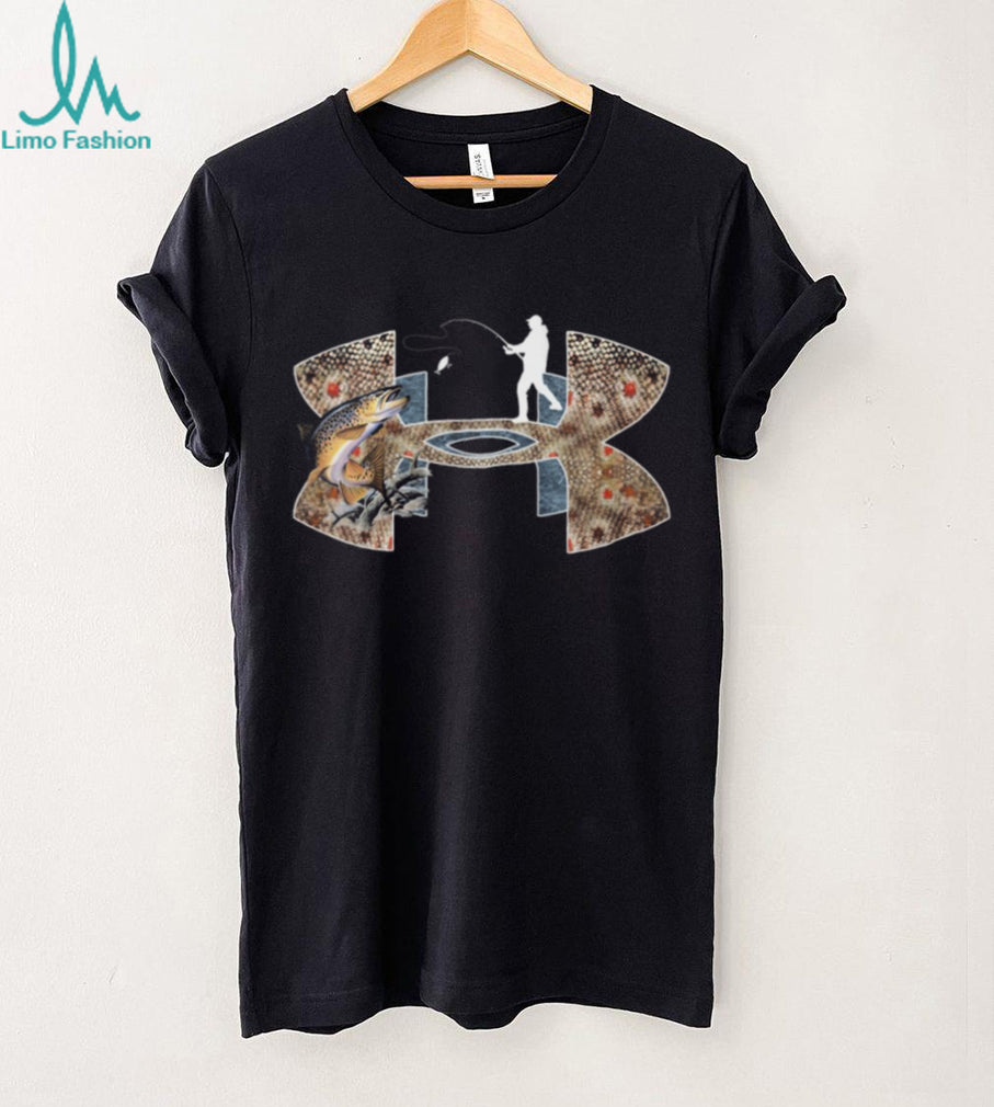 Fly Fishing Trout Skin Under Armour Style Graphic T Shirt