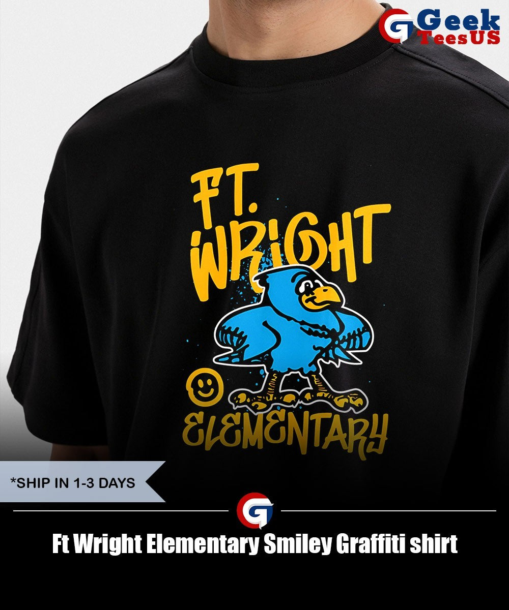 Ft Wright Elementary Smiley Graffiti shirt Unisex , , , Long Sleeve Tee