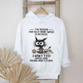 Funny Black Cat Knitting I Knitted When I Was Young and Stupid Wise Old Cat Shirt