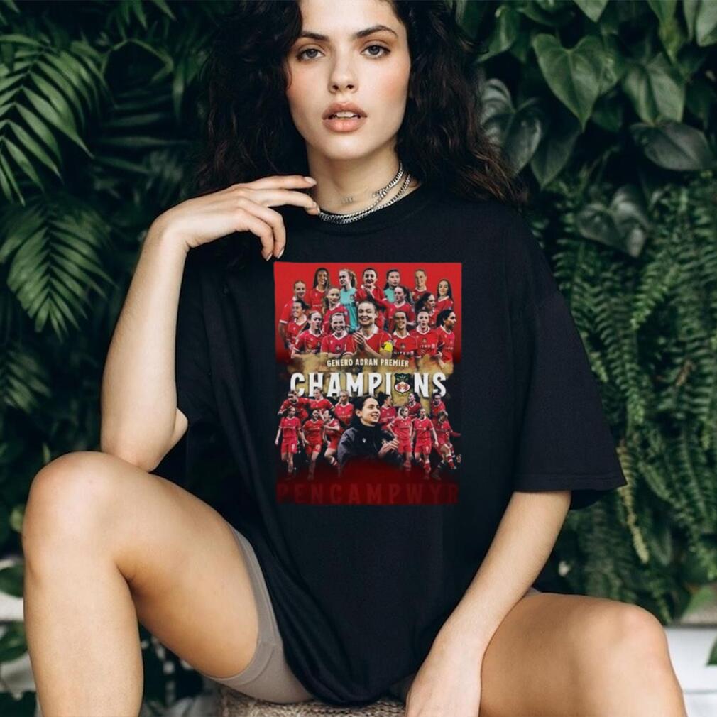 Genero Adran Premier Champions Wrexham Women’s Team Celebration T Shirt