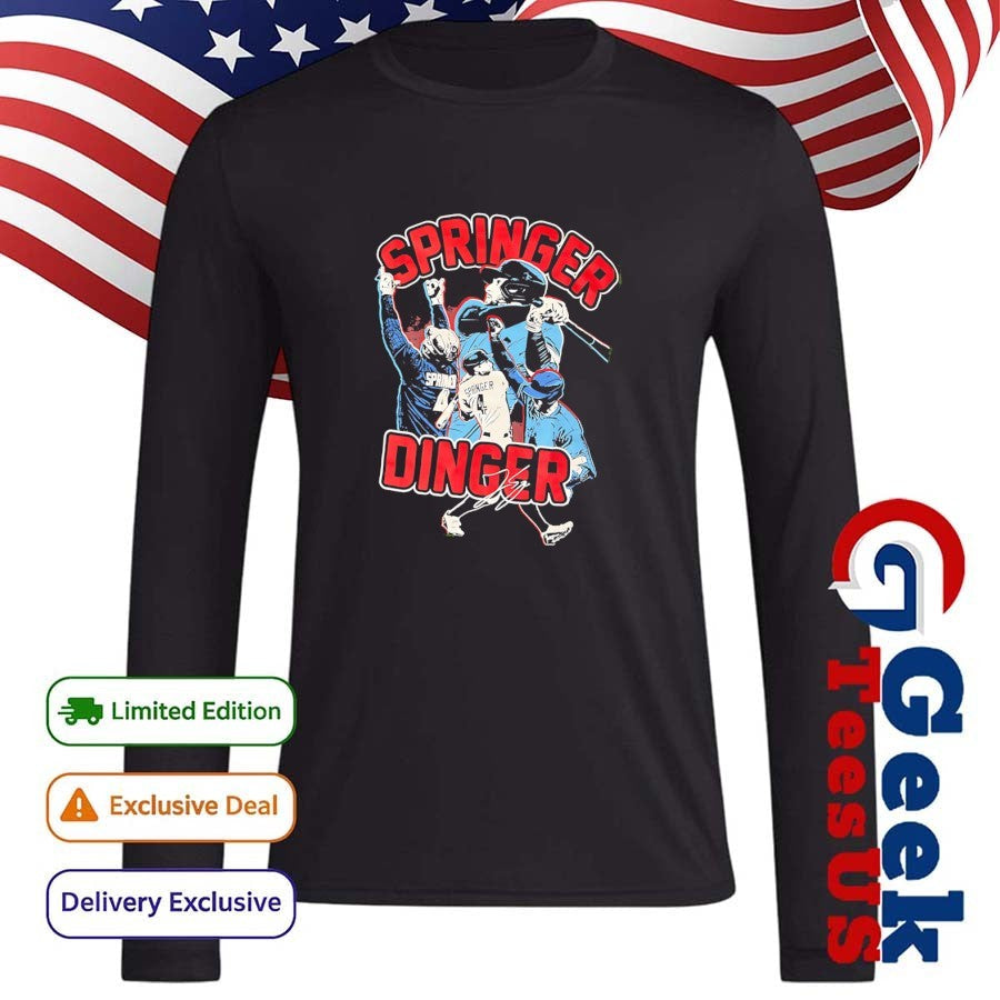 George Springer Dinger Toronto Blue Jays MLB graphic shirt Unisex , , , Long Sleeve Tee