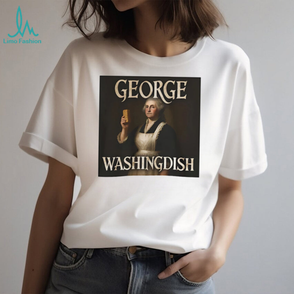 George Washingdish George Washington Historical Pun Parody Vintage Style Men Women T Shirt