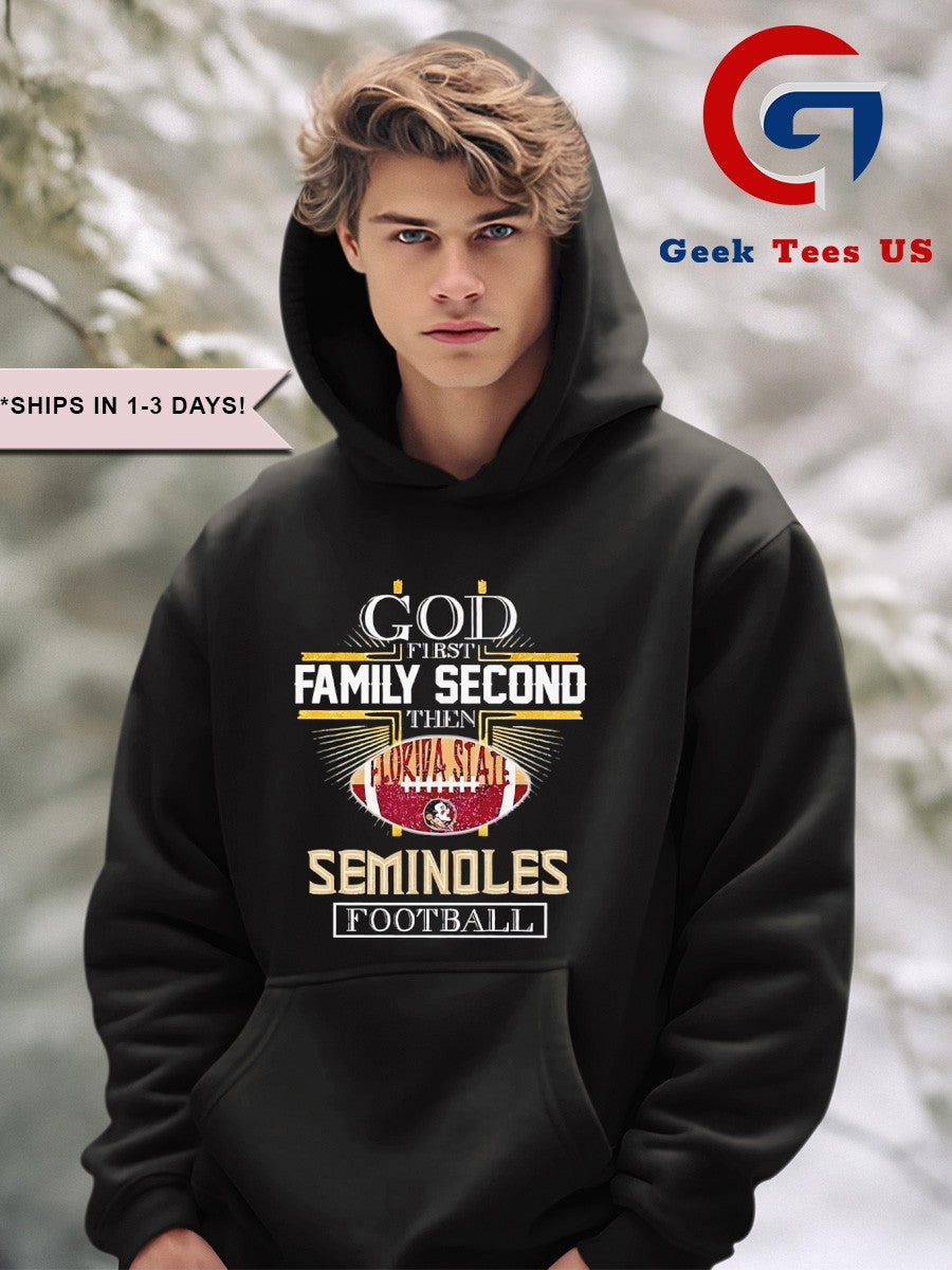God first second Florida State Seminoles Football 2025 shirt Unisex , , , Long Sleeve Tee
