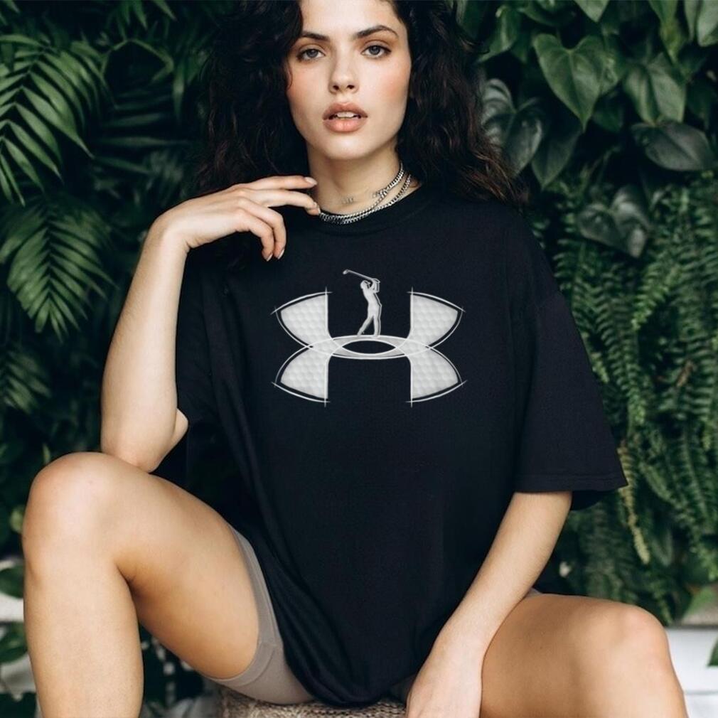 Golf Swing Silhouette Dimple Texture Athletic Logo T Shirt